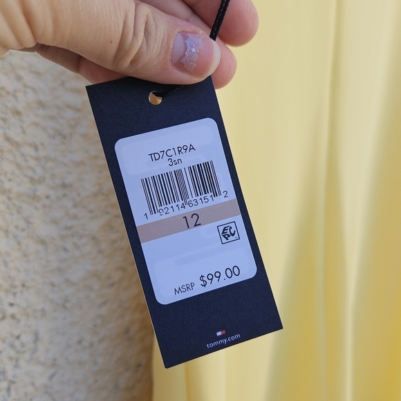 NWT Tommy Hilfiger light yellow faux pocket retro sheath dress size 12 - Picture 5 of 7